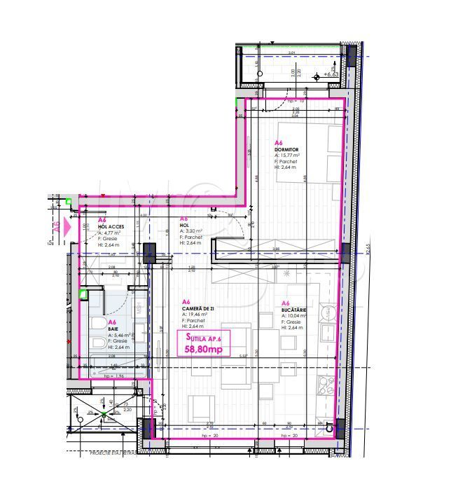 Apartament 2 camere Marasti,  59 mp, ultrafinisat, imobil nou - Poză 4
