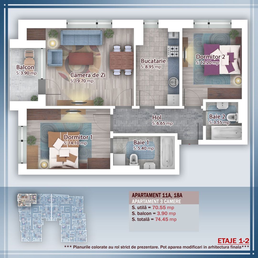 Oferta Lansare 3 camere Titan Pallady incalzire pardoseala - Schiță 8