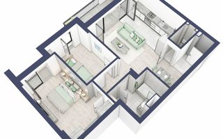 Apartament 3 camere | Balcoane 10.6 mp | Gradina ca. 77mp | Turnisor - Poză 3