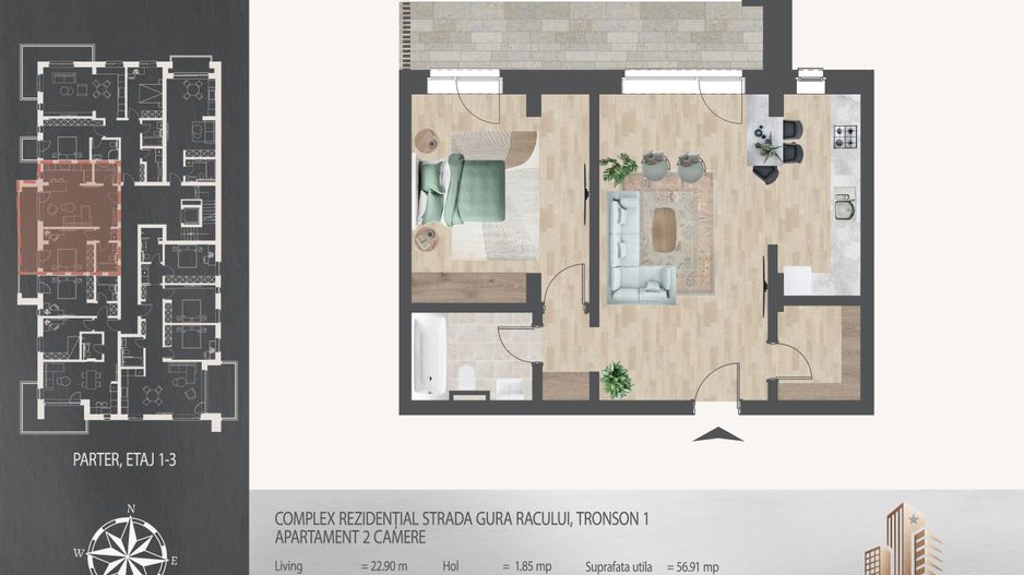 Apartament 2 camere I Larss Residence Th. Pallady I Vanzare - Poză 10