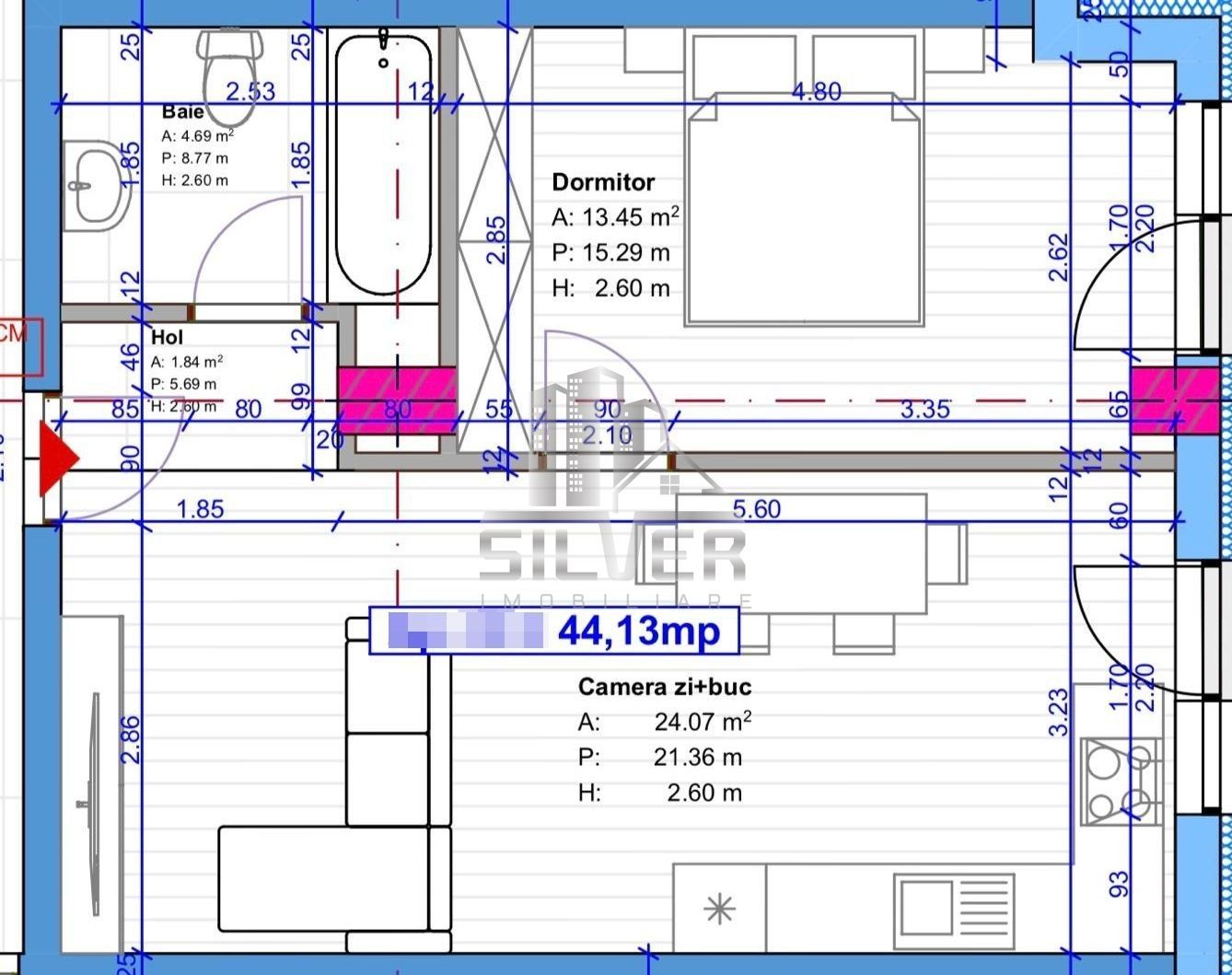Apartament cu 2 camere/44 mp/imobil NZEB. - Poză 3