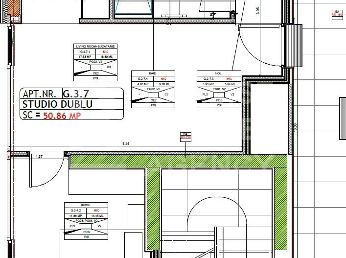 Chirie, studio dublu, Fabrica de Glucoză, București - Schiță 8