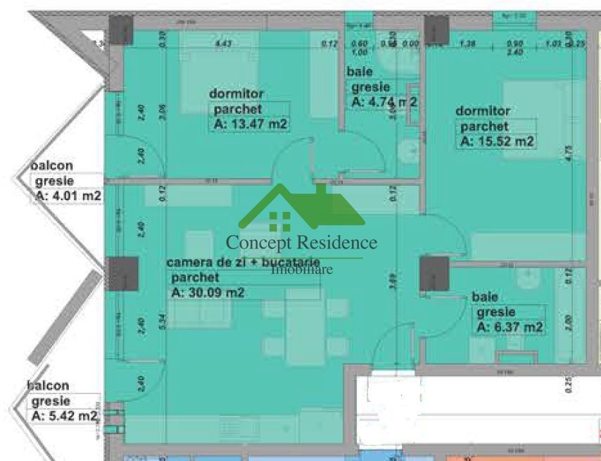 3 camere, 70 mp utili, parcare – Shopping Park - Poză 6