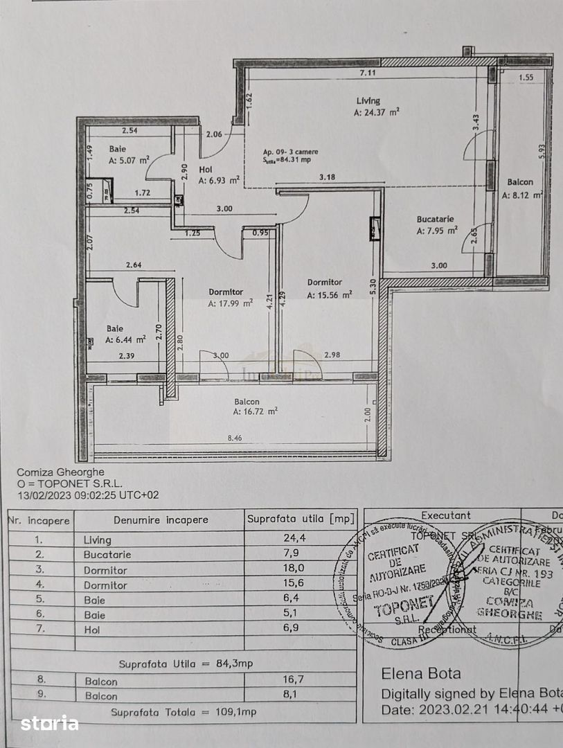 Vanzareu 3 camere, 2 băi și 2 terase | Zorilor – Golden Tulip- parcare - Poză 18