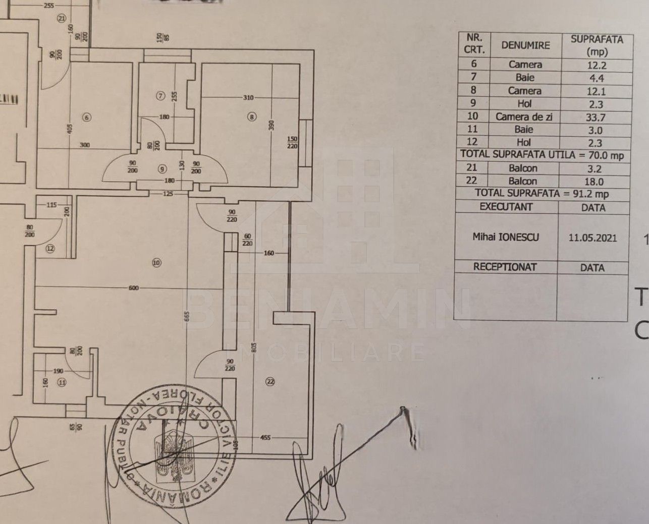 3 camere - 91.2mp - etaj 1 - parcare - bloc nou - Romanescu Residence - Poză 10