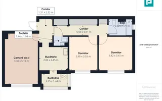 Apartament cu 3 camere în Alfa - Poză 12