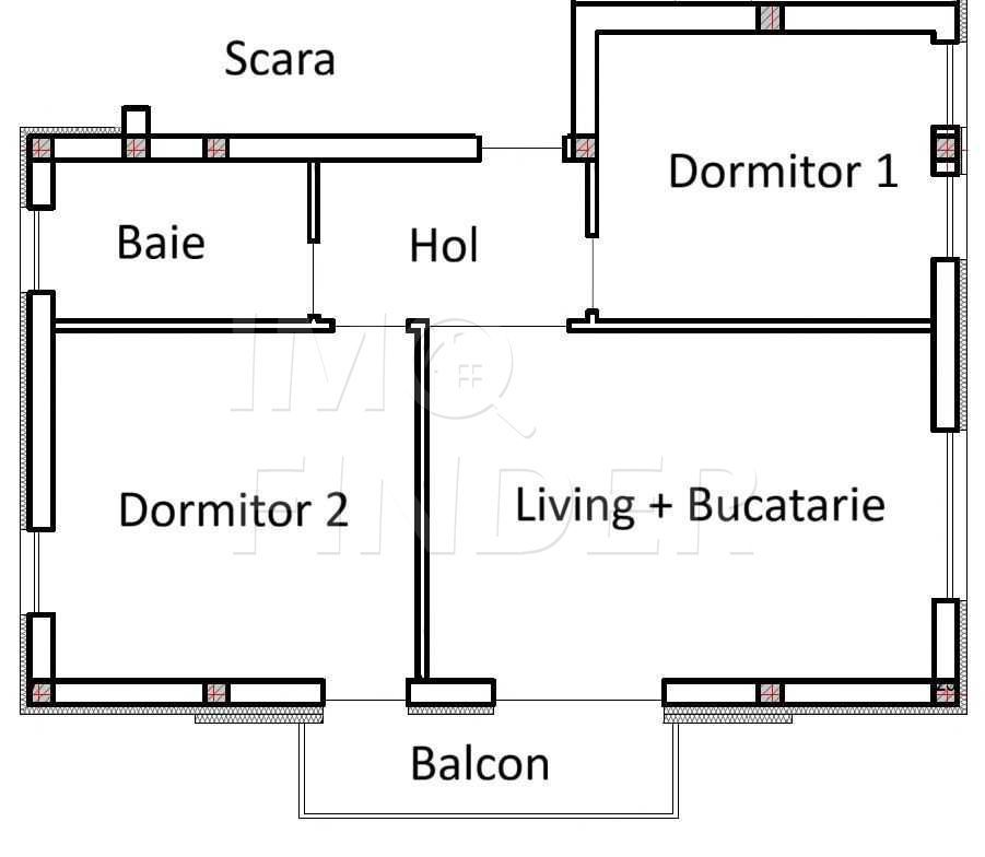 Apartament 2 dormitoare, living + bucatarie, parcare privata - Poză 3