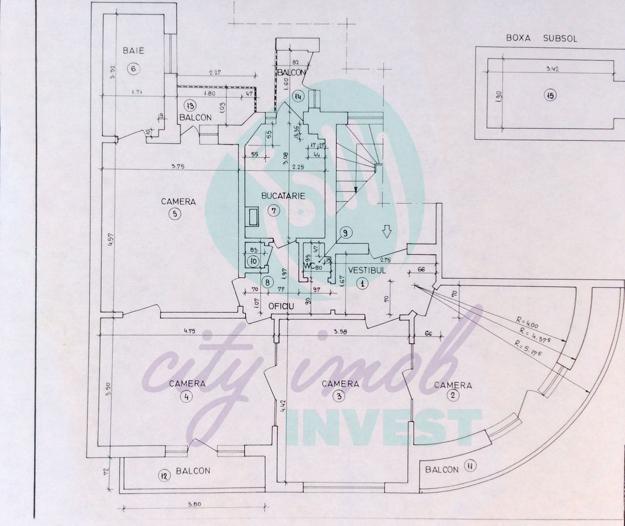 Interbelic 1934 | 4 camere, 4 balcoane, centrala | Piata Sf. Stefan - Poză 26