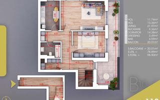 Nicolae Teclu - Apartament FINALIZAT - Parcare BONUS - Comision 0% - Schiță 2