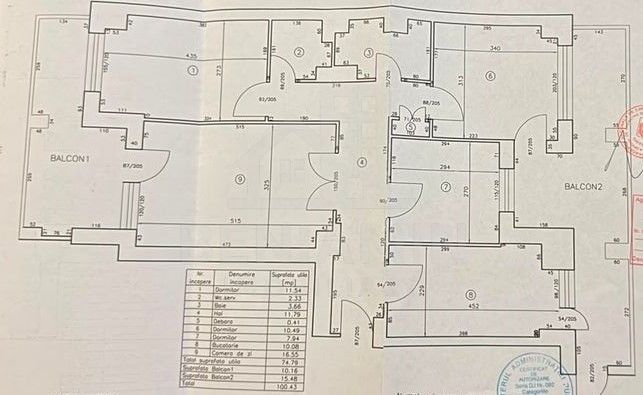 Apartament deosebit langa Universitate 100mp ultracentral - Schiță 12