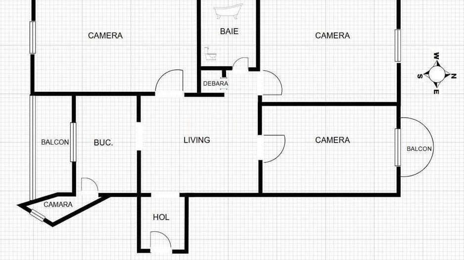 Apartament cu 4 camere, 2 balcoane, zona Mărăști, lângă Iulius Mall. - Poză 1