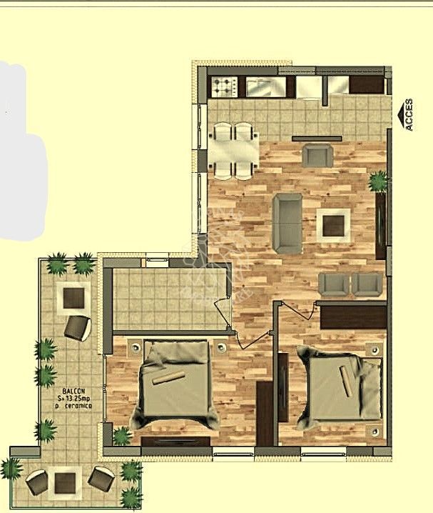 Apartament 3 camere, balcon, et 1 - Nou Finisat la cheie- Zona Terra - Poză 2