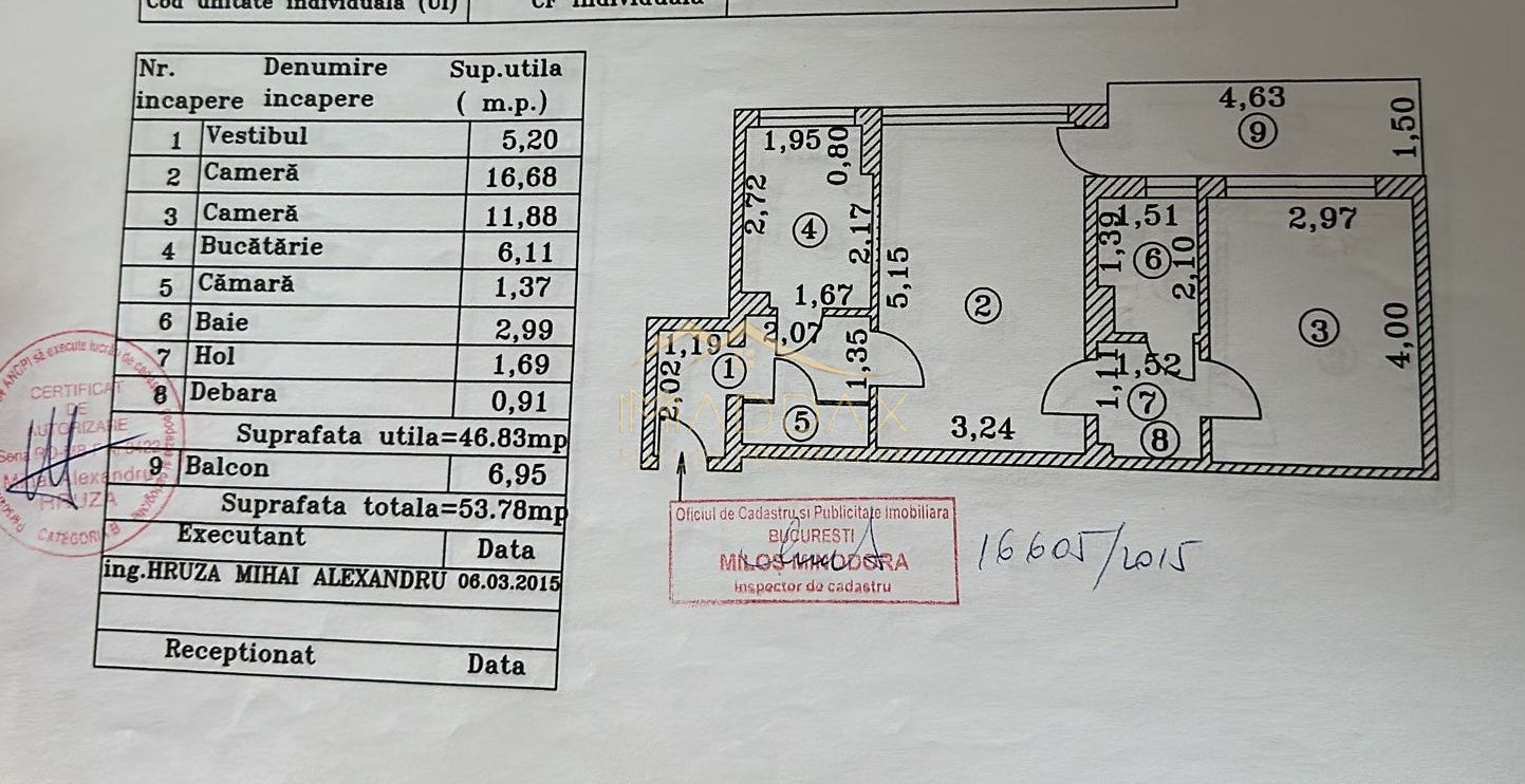 Apartament cu 2 cam, la 3 minute de metrou Jiului - Schiță 9