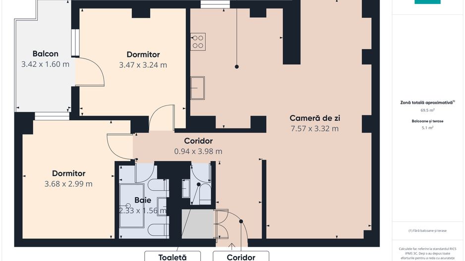 Apartament cu 3 camere, zona Soarelui - Poză 13