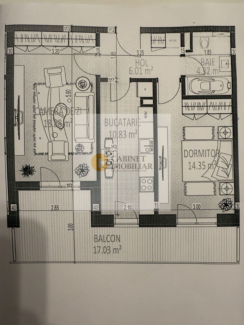 2 Camere - 72MP | Etaj 3/10 | Bloc Nou 2025 | Uverturii | Decomandat - Schiță 20
