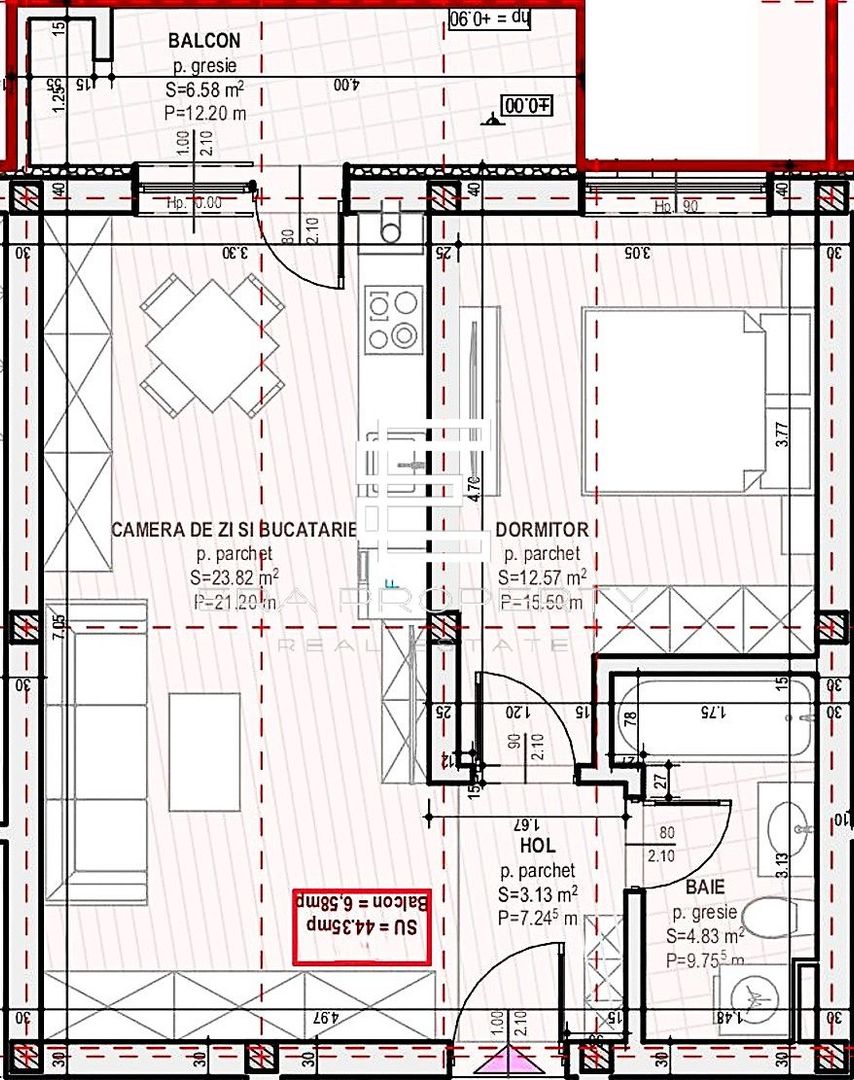 Apartament 2 camere  44 mp-etaj 1 -Șelimbăr, zona Unirii - Schiță 9