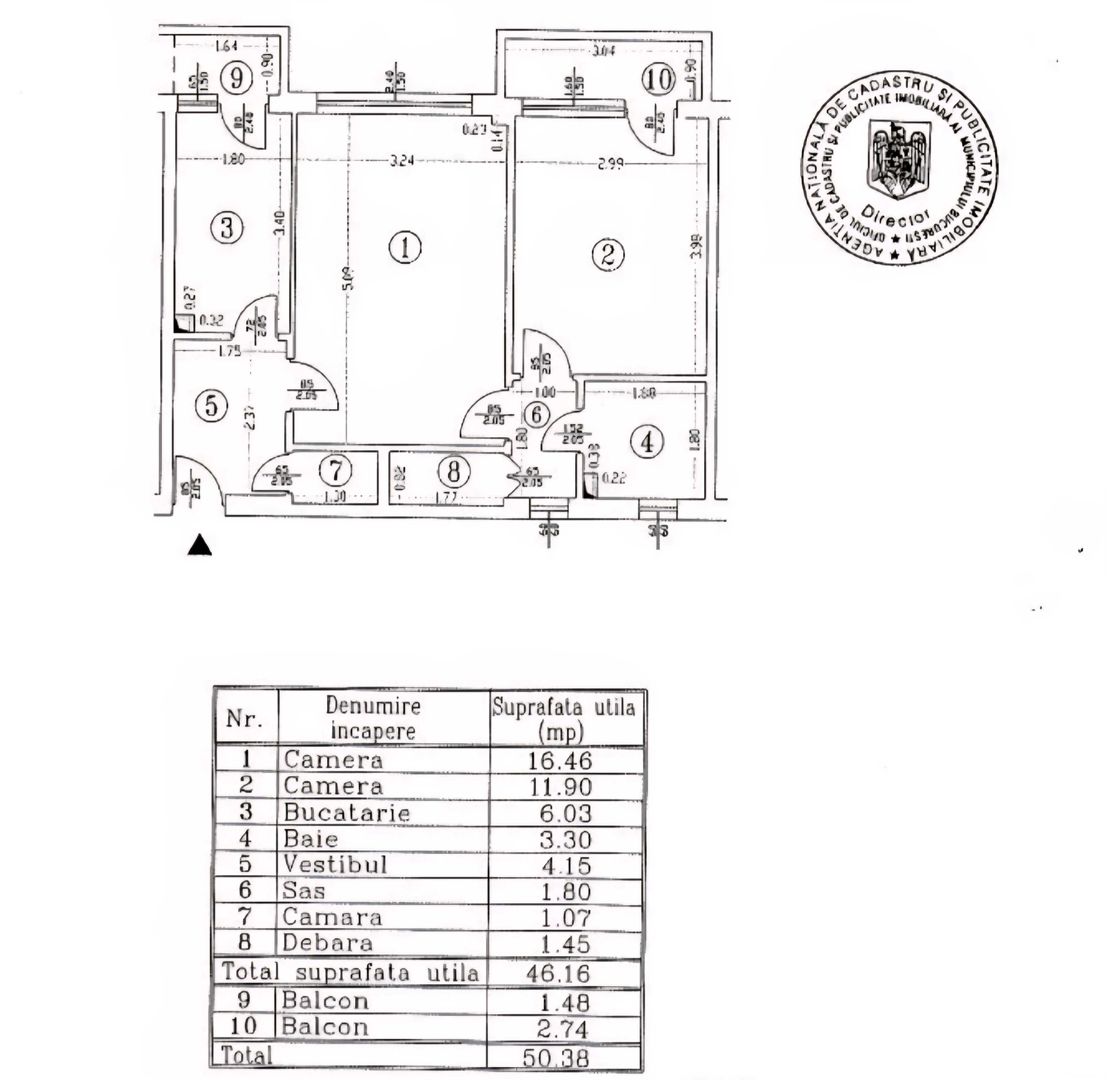 APARTAMENT 2 CAMERE | DOROBANTI - Schiță 16