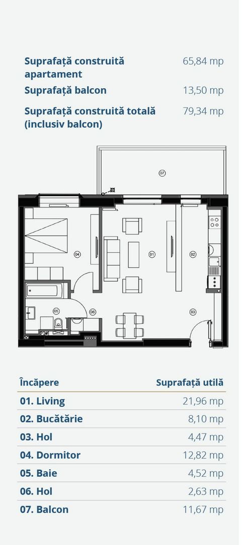 Apartament | 2 camere | Aviatiei | Aviatiei Tower - Schiță 16