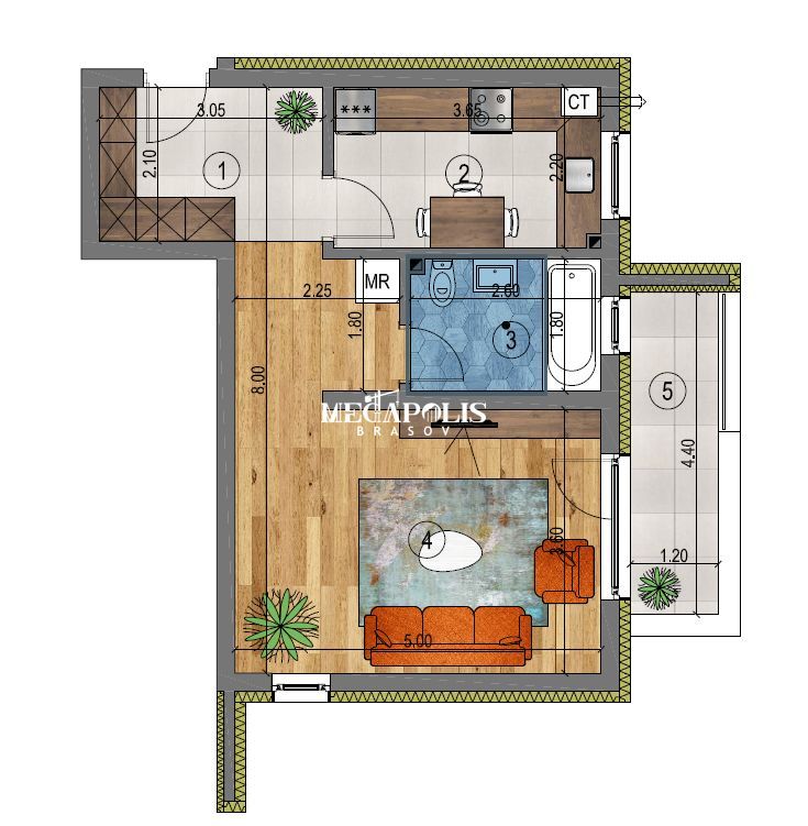 Garsoniera 1600 Euro/M2 - Poză 1