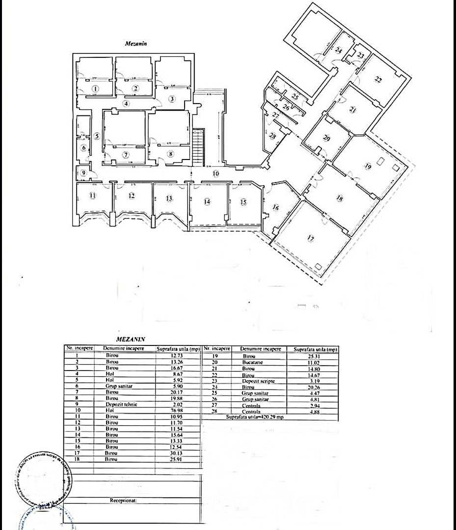 Spatiu pentru birouri de inchiriat in zona B-dul Dacia, Oradea - Schiță 2