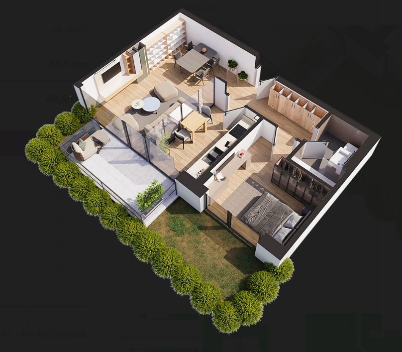 Apartament 2 camere de vanzare cu grădină - Poză 1