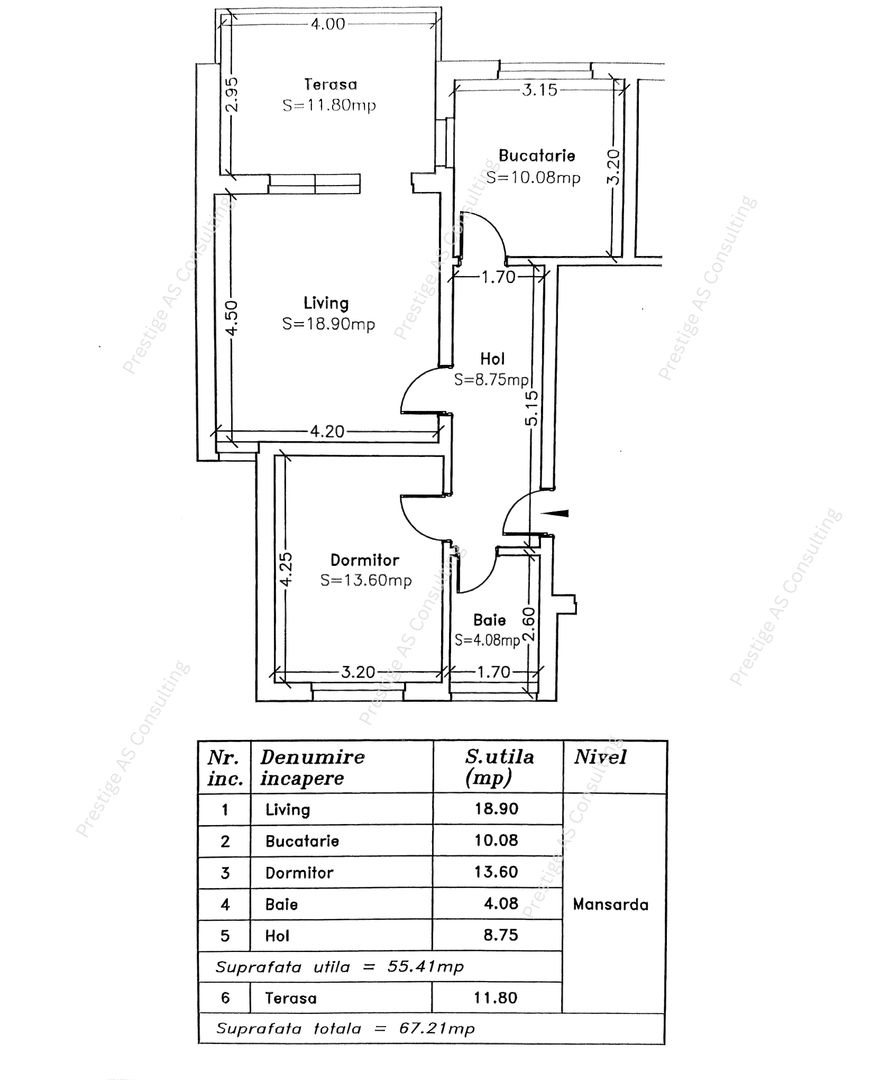 Apartament decomandat | 2 camere + Terasa de 12mp- Str. Bicaz-Giroc - Schiță 13
