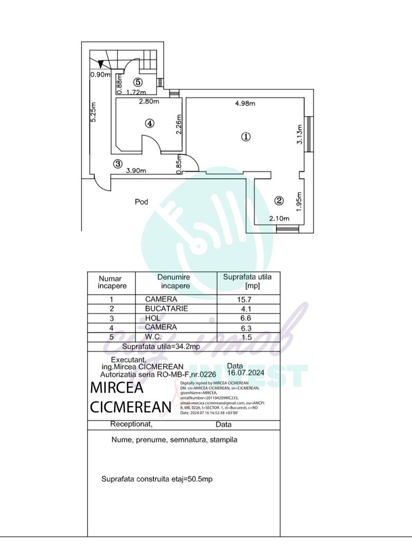 Casa formata din 2 corpuri cu TEREN 433 MP - Poză 19