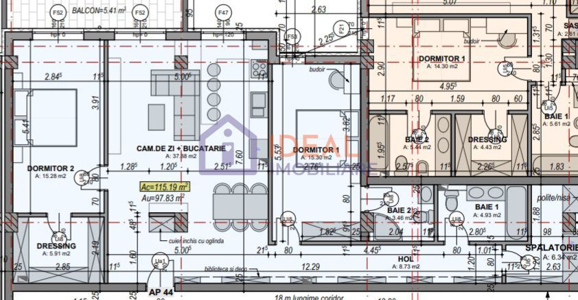 Apartament generos de 3 camere cu balcon,  98mp utili, zona Turnisor - Schiță 11