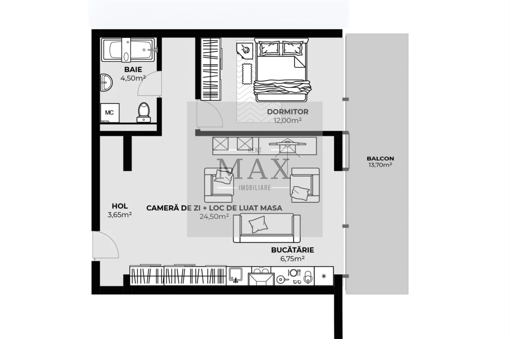 Apartament 2 camere de vânzare | 51,4 mp | Zona Autogară | Etaj 6 - Poză 1
