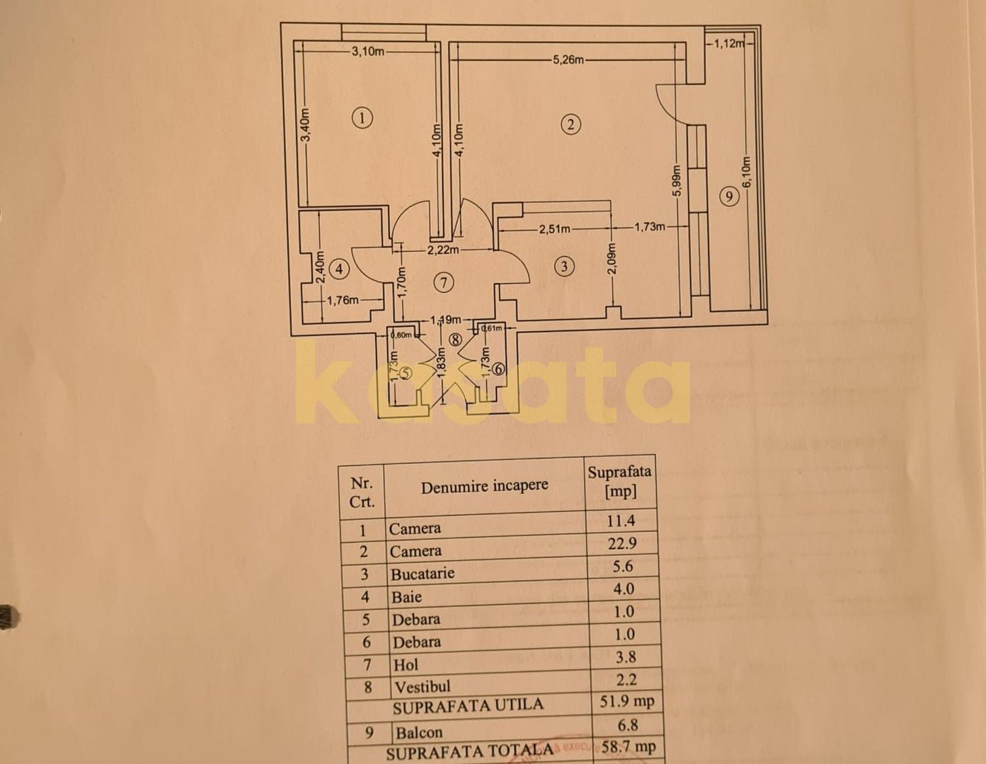 2 Camere | Brâncuși | Bloc 2010 | Renovat - Schiță 20