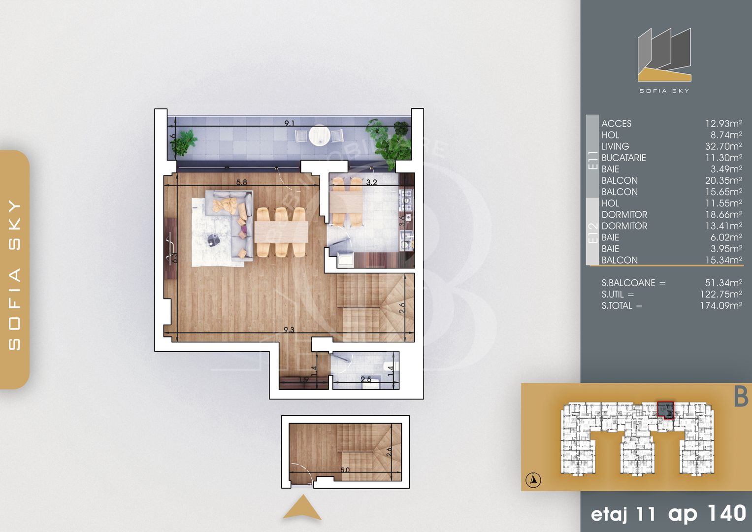 Theodor Pallady 3 camere Duplex Bloc Finalizat 7min Metrou - Schiță 2