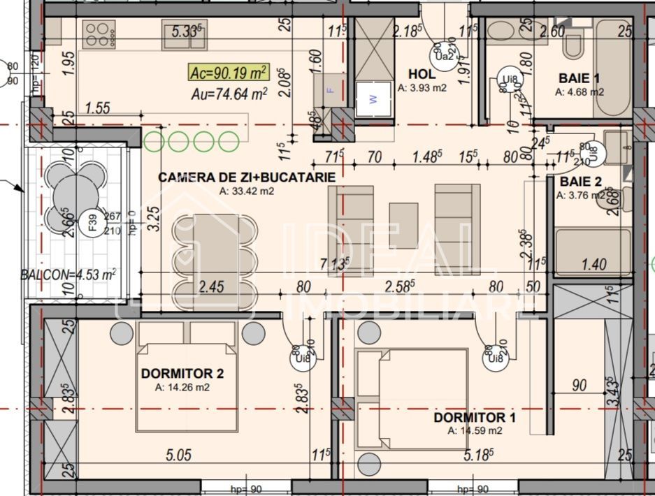 Apartament cu 3 camere si balcon,  75 mp utili, zona Turnisor - Poză 3