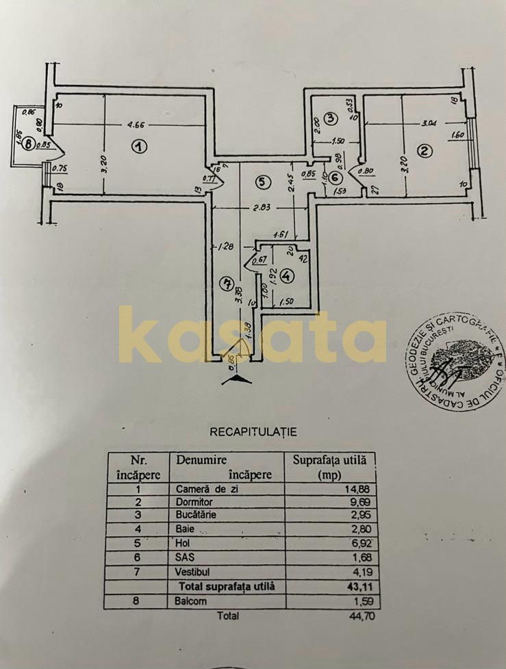 Apartament 2 camere |Etaj 3/10 | Bloc reabilitat - PARCARE ADP - Schiță 13