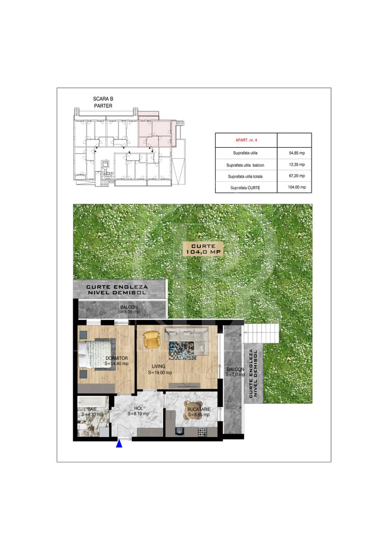 2 camere cu gradina  Pallady Metrou Nicolae Teclu - Schiță 18
