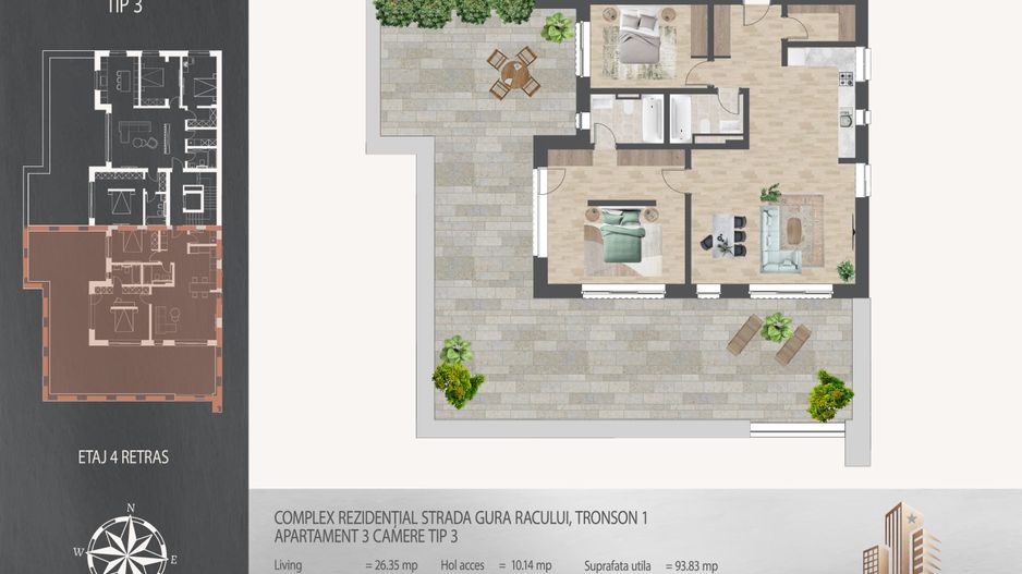 Apartament 3 camere I Larss Residence Th. Pallady I Vanzare - Poză 9