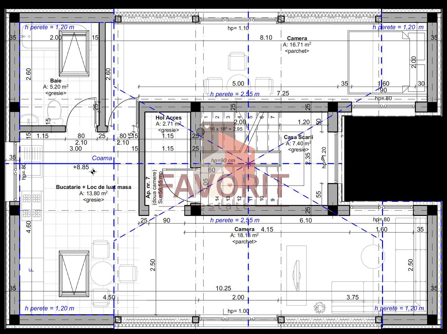 Finisat la cheie. 2 locuri de parcare.  1 apartament pe nivel - Poză 7