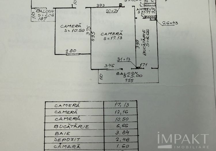 Apartament cu 3 camere in Manastur - Schiță 7
