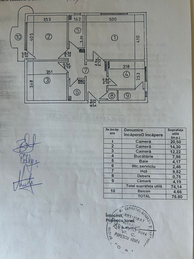 Apartament 3 camere | 13 Septembrie - Schiță 8