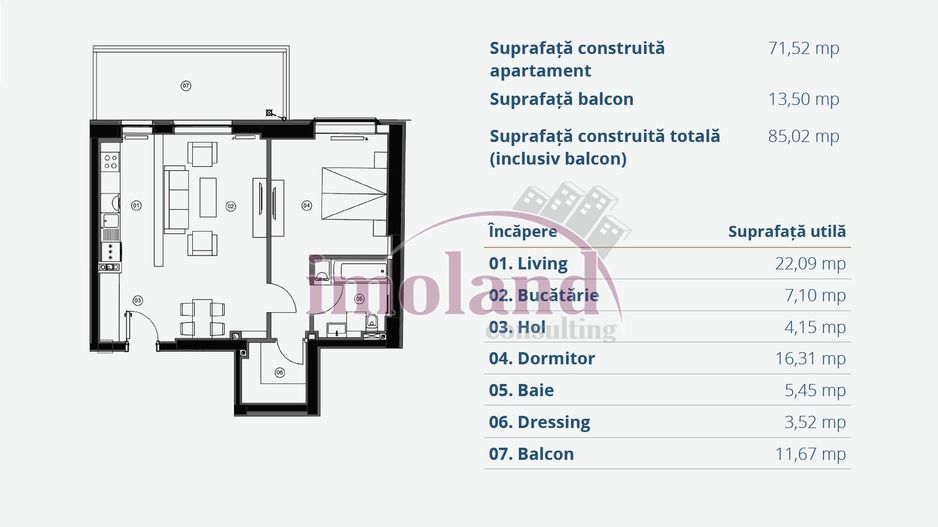Vanzare - apartament modern - 2 camere - Aviatiei - Schiță 10