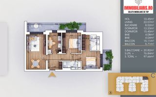 Nicolae Teclu - Metrou și STB 7 minute - Birou de Vânzări - Schiță 2