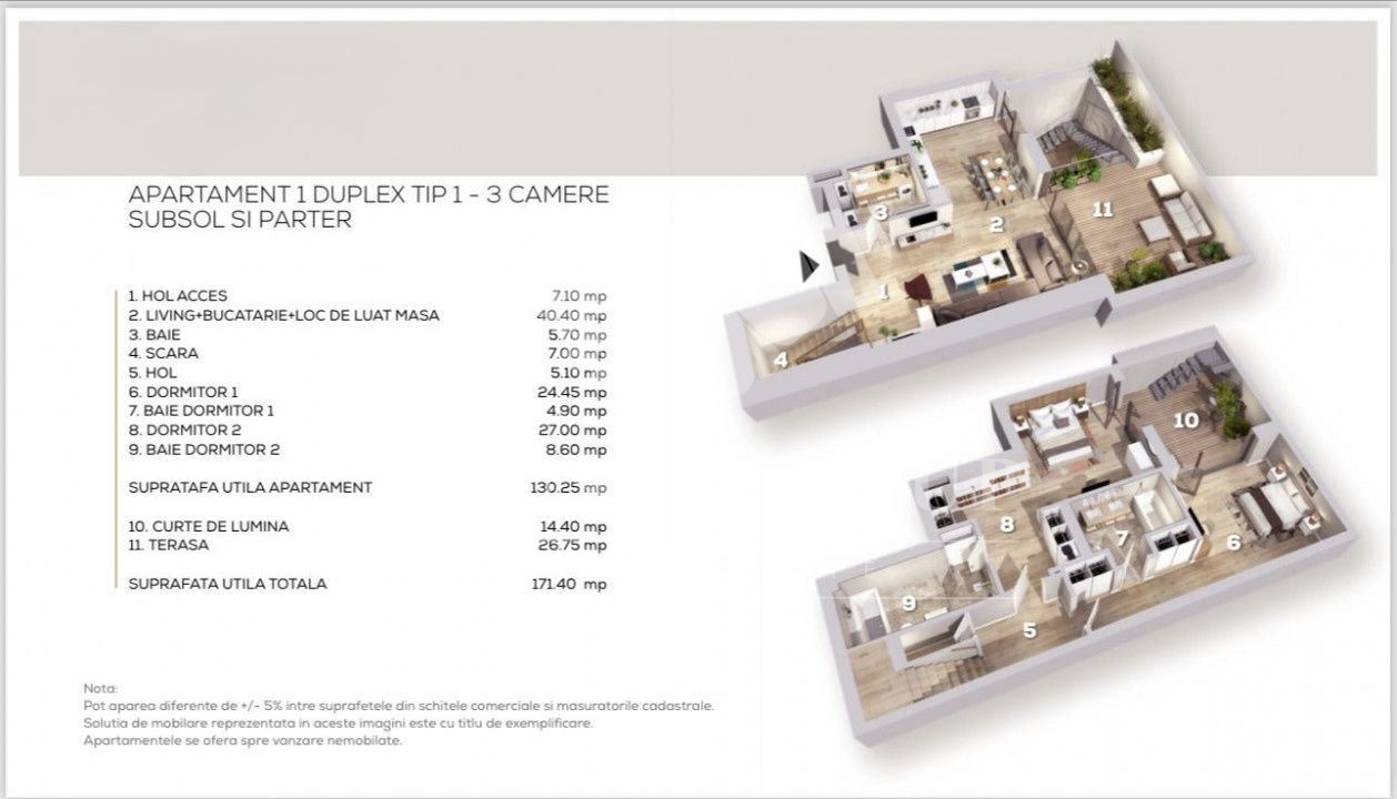 Duplex 3 camere Aviatorilor | Terasa | Loc de parcare - Schiță 28