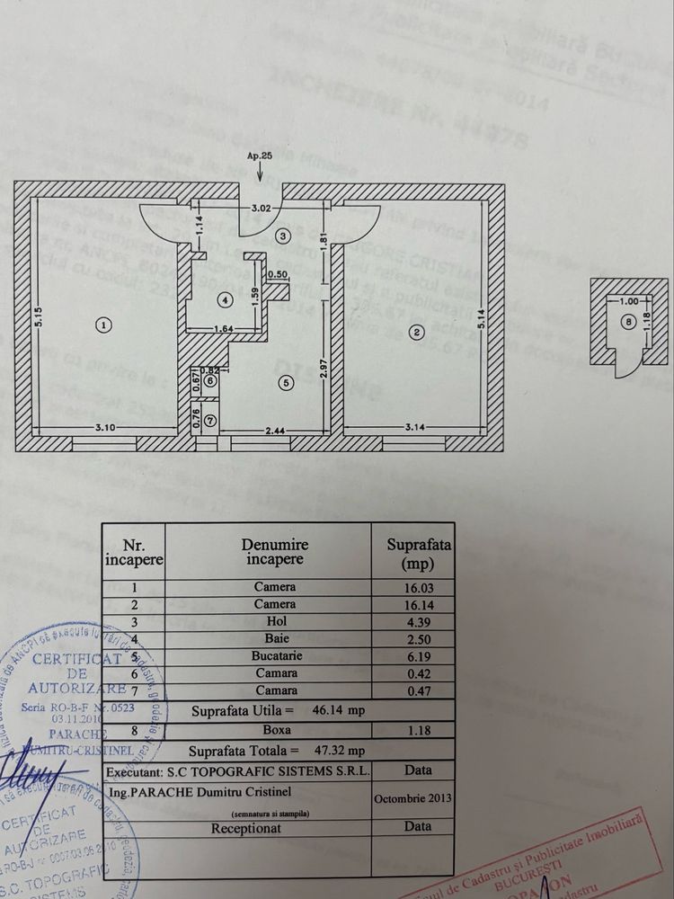 APARTAMENT SPATIOS | BOXA | CALEA FLOREASCA - Schiță 4