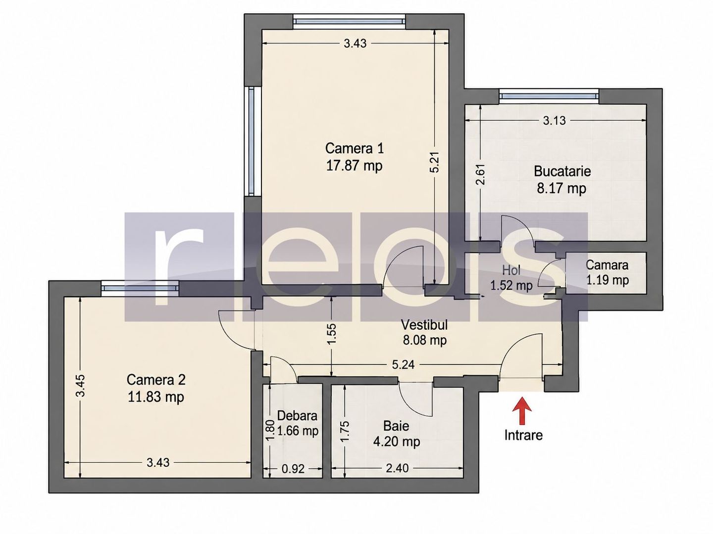 DE VANZARE APARTAMENT 2 CAMERE DECOMANDAT 55 MP GORJULUI METROU - Schiță 7