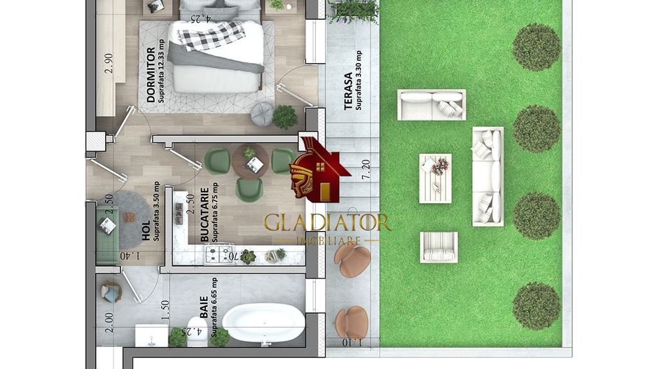 Apartament 1 camera cu gradina bloc nou, Capat CUG - Lunca Cetatuii - Poză 1