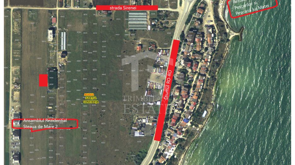 Teren intravilan 600mp Agigea RO-RO toate utilitățile vedere la mare - Poză 1