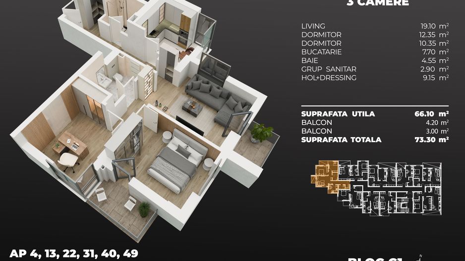ap. 3cam,2bai, total decomandat, la 3min de metrou Berceni - Poză 1