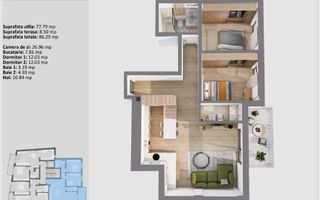 IMOBIL PREMIUM - Apartamente 3 camere , imobil nou , Centru - Poză 2