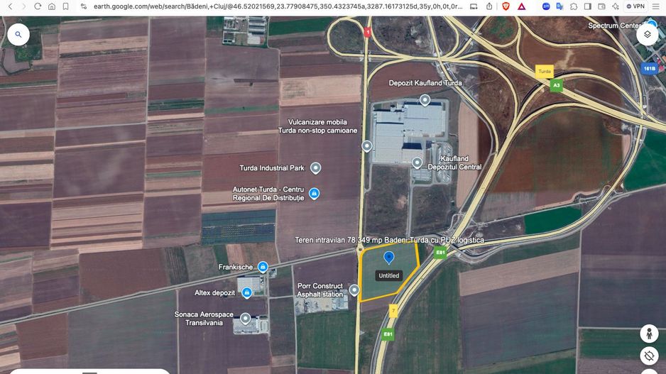 Teren Intravilan Bădeni - Turda 78.349 mp cu acces la Autostrazile A3 si A10 - Poză 1