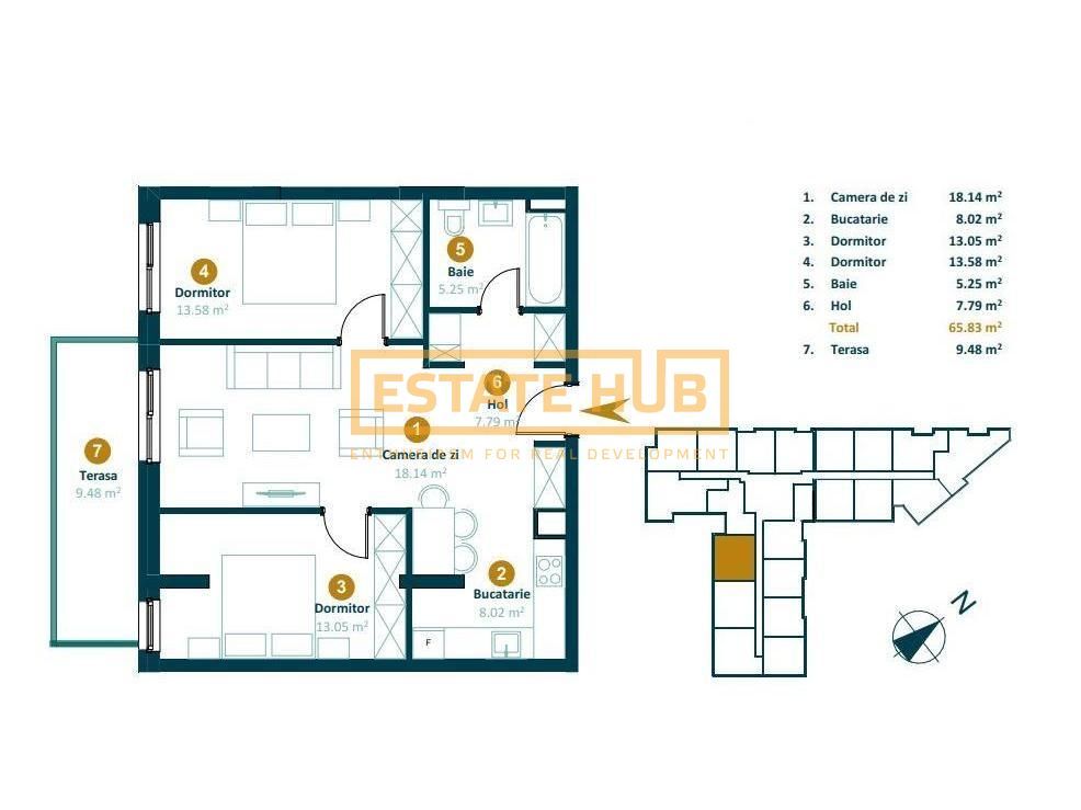 Apartament 3 camere | zona Intre Lacuri | Comision 0% - Poză 2