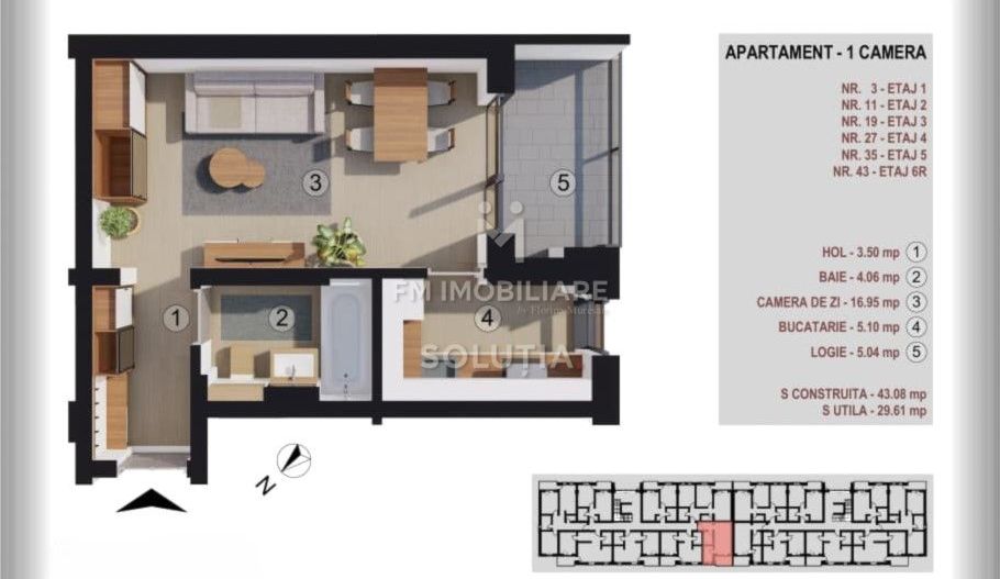 Apartament 1 cameră | bloc nou | strada C. Brâncovean - Poză 1